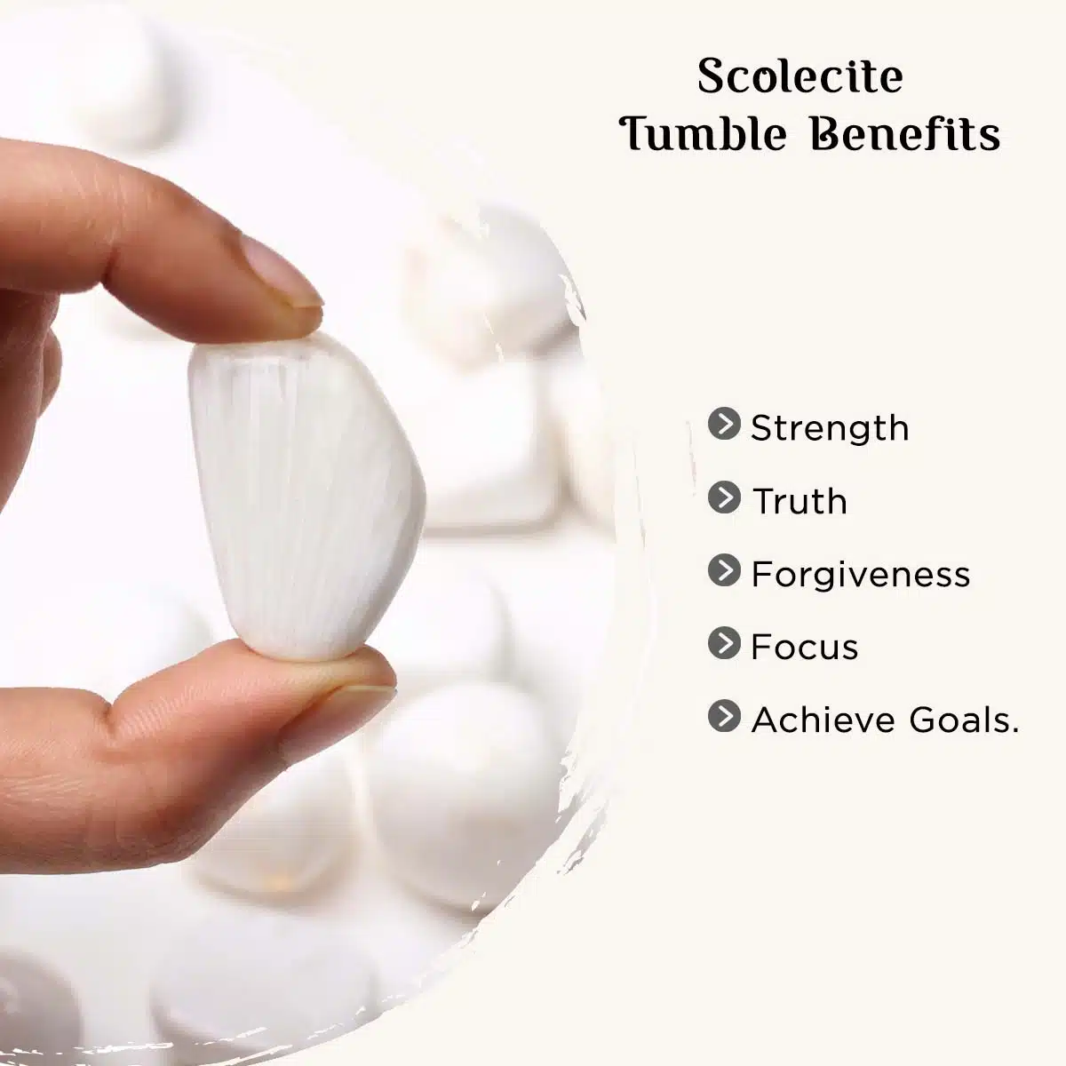 Scolecite Tumble Stone-Shubhanjali Shop Scolecite Crystal Tumble Stone