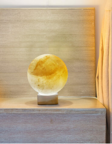 Yellow Calcite Sphere Lamp