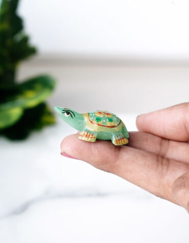 Green Aventurine Mini Tortoise (Painted) Symbol of Wisdom, Knowledge and Good Luck
