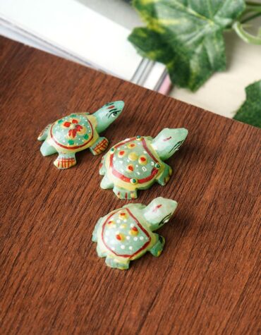 Green Aventurine Mini Tortoise (Painted) Symbol of Wisdom, Knowledge and Good Luck