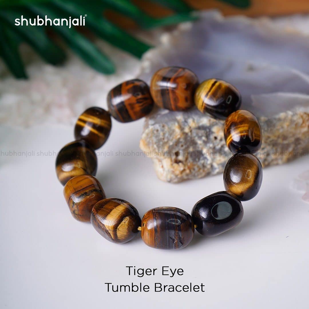 Tiger Eye Bracelet Buy Online Tiger Eye Crystal Tumble Bracelet