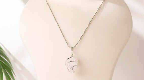 Clear Quartz Wire Wrapped Tumble Pendant