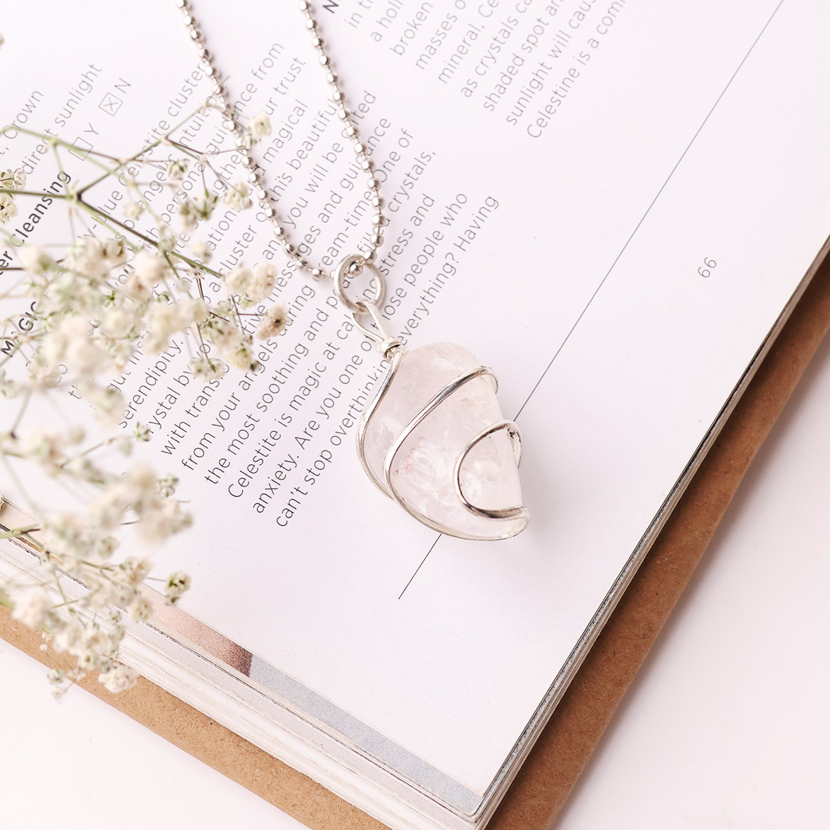 Clear Quartz Wire Wrapped Tumble Pendant (3)