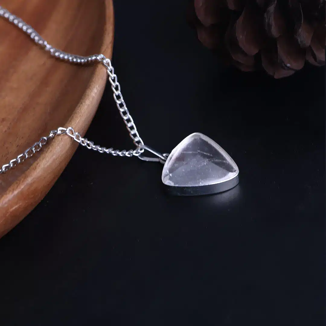 Shubhanjali-Clear Quartz Triangle Pendant Shop Natural Clear Quartz Triangle Pendant
