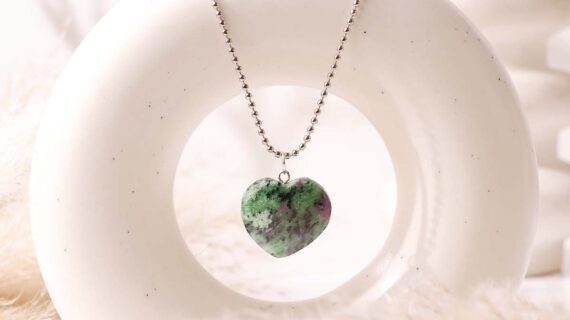 Ruby Zoisite Mini Heart Pendant
