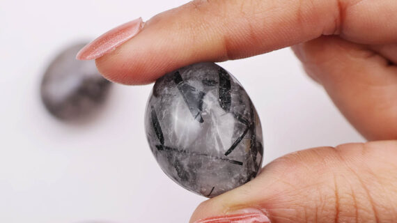 Premium Black Rutile Tumble Stone