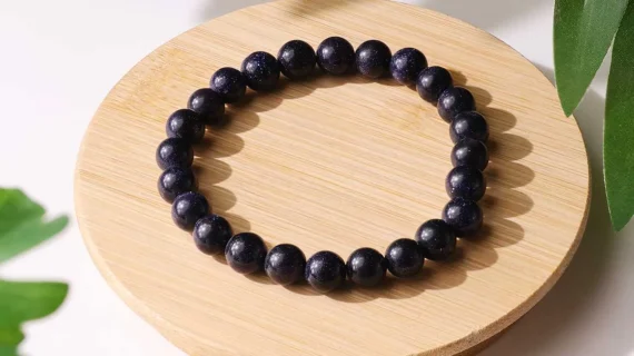 Blue Goldstone Bracelet ( Man-Made )