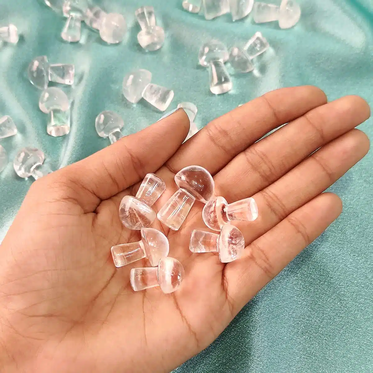 Clear Quartz Mushroom-Shubhanjali (4) Shop Clear Quartz Crystal Mushroom