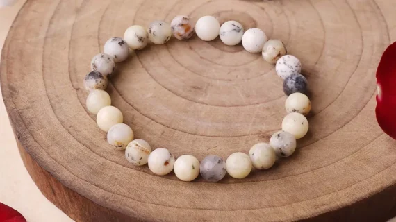 Dendrite Round Beads Bracelet – 8mm Beads