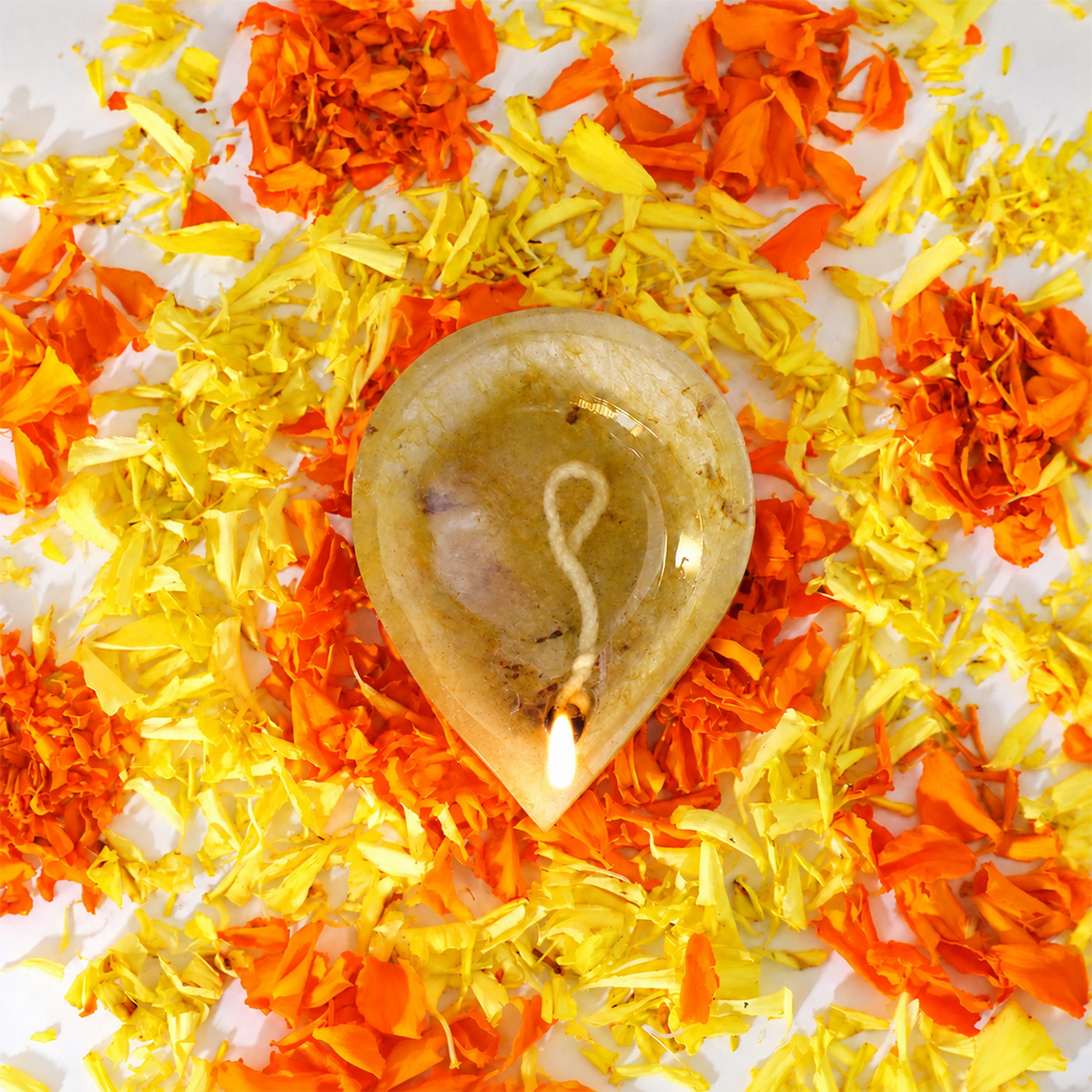 Golden Quartz Stone Diya-Shubhanjali Store (3) crystal diyas