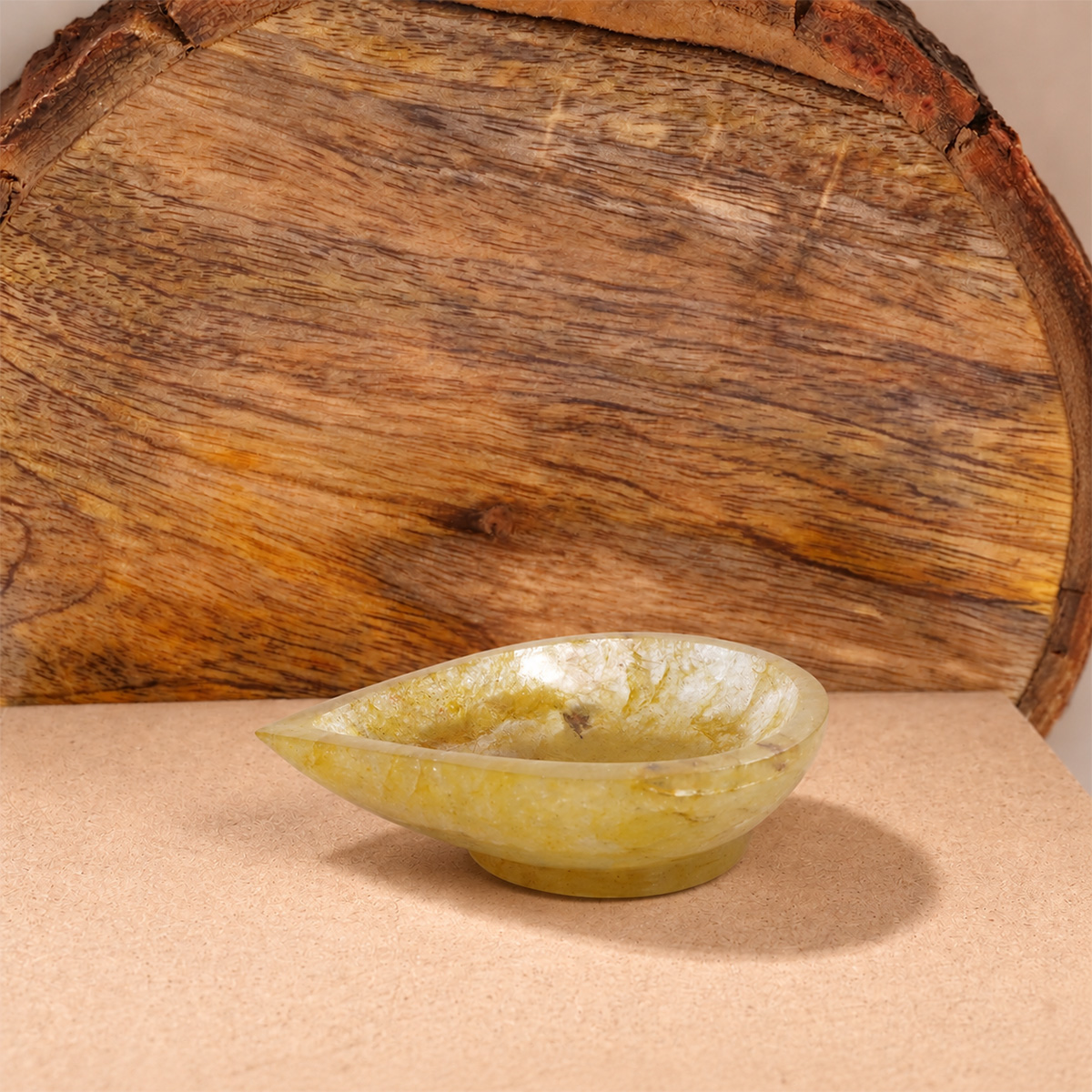 Golden Quartz Stone Diya-Shubhanjali Store (5) crystal diyas