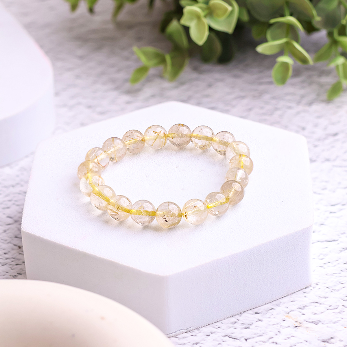 Golden Rutile Bracelet 10 mm golden rutile quartz bracelet 6 mm