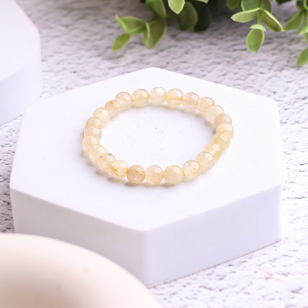 Golden Rutile Bracelet 8 mm golden rutile quartz bracelet 6 mm