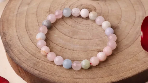 Morganite Bracelet 8mm Beads