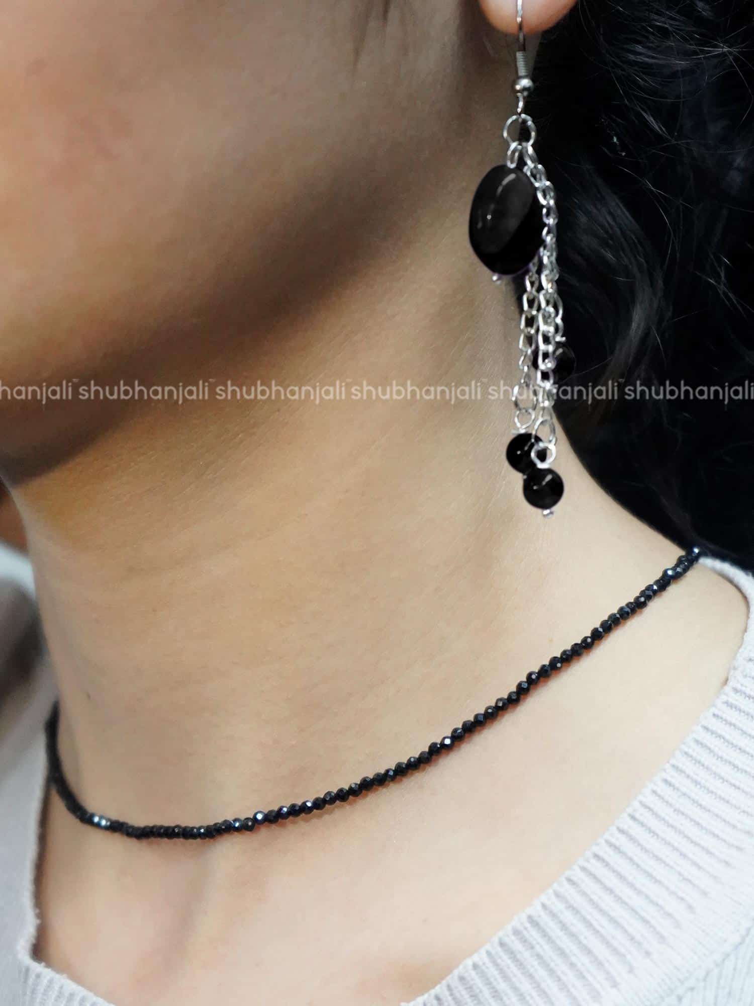Buy Black Tourmaline Jewelry, Earring, Necklace and Bracelet Set