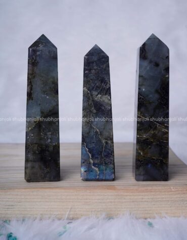 Natural Labradorite Crystal Pencil Tower