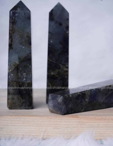 Natural Labradorite Crystal Pencil Tower