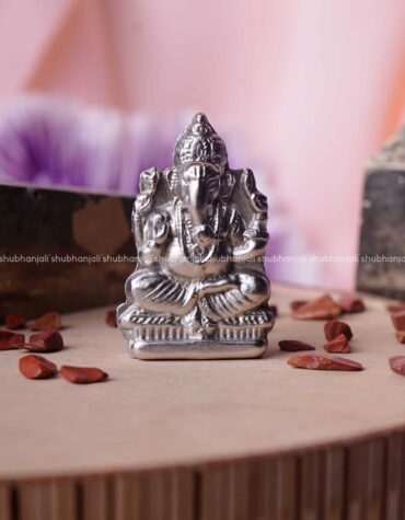 Natural Parad Ganesh Statue Murti
