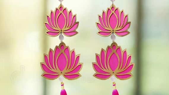 Three Tier Lotus Hanging with Rose Quartz