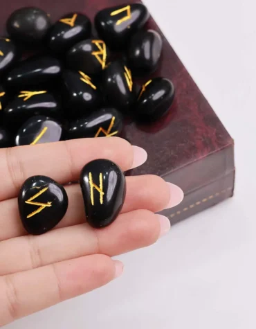 black agate runes set