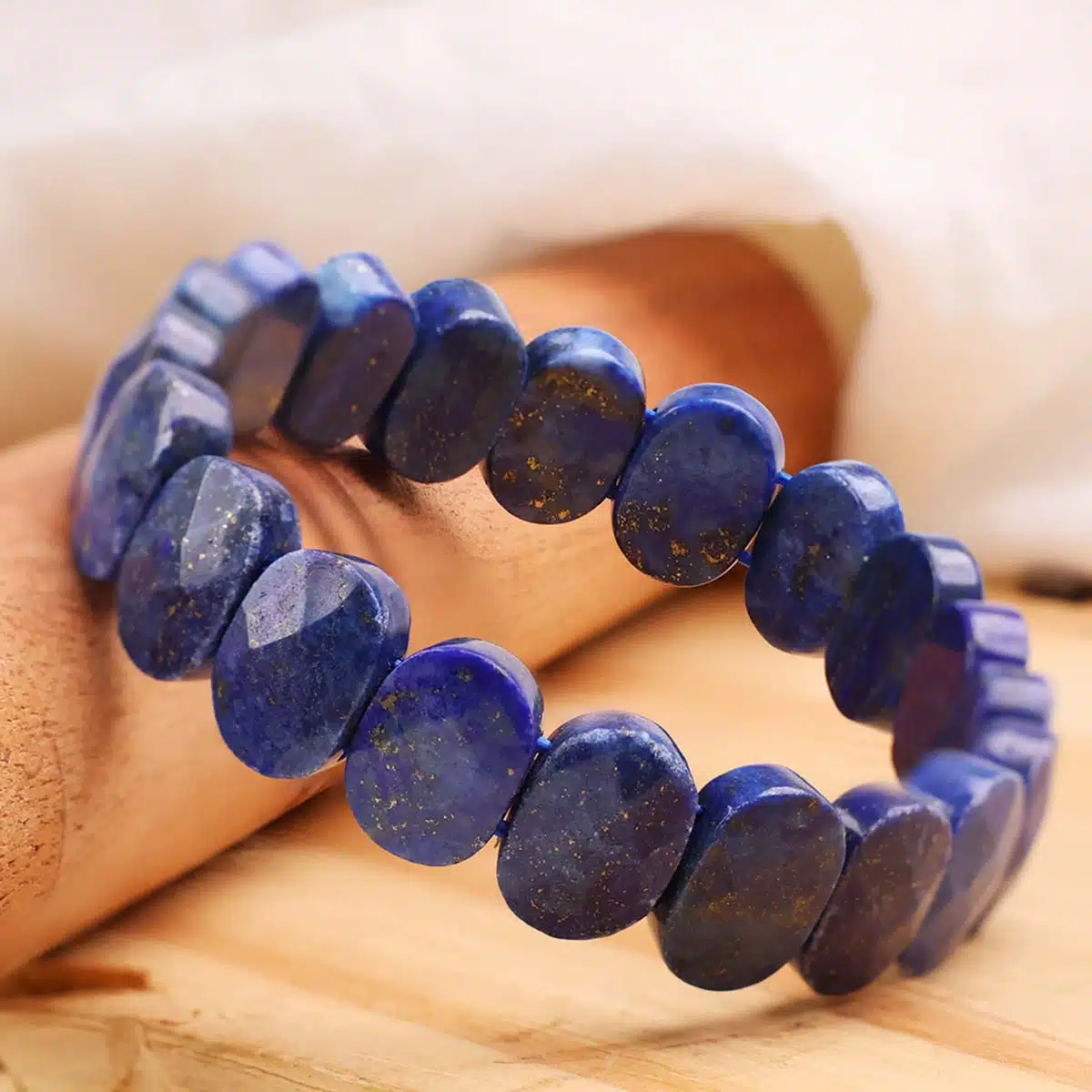 Lapis Lazuli Oval Faceted Bracelet-Shubhanjali (1) Shop Lapis Lazuli Oval Faceted Crystal Bracelet