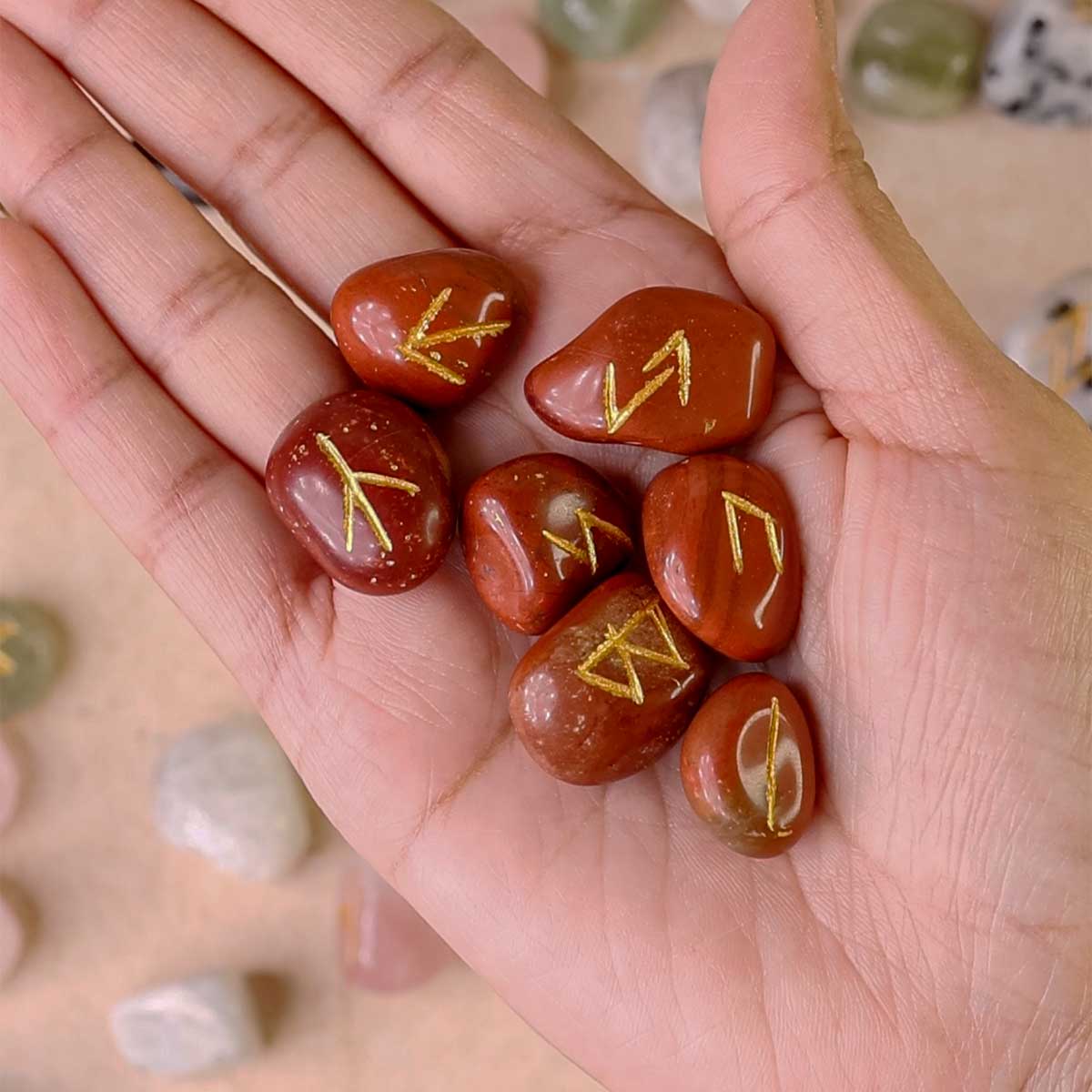 Red Jasper Rune Set-Shubhanjali Store (1) black agate runes set