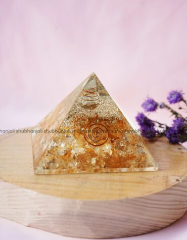 Natural Citrine Chips Orgone Pyramid