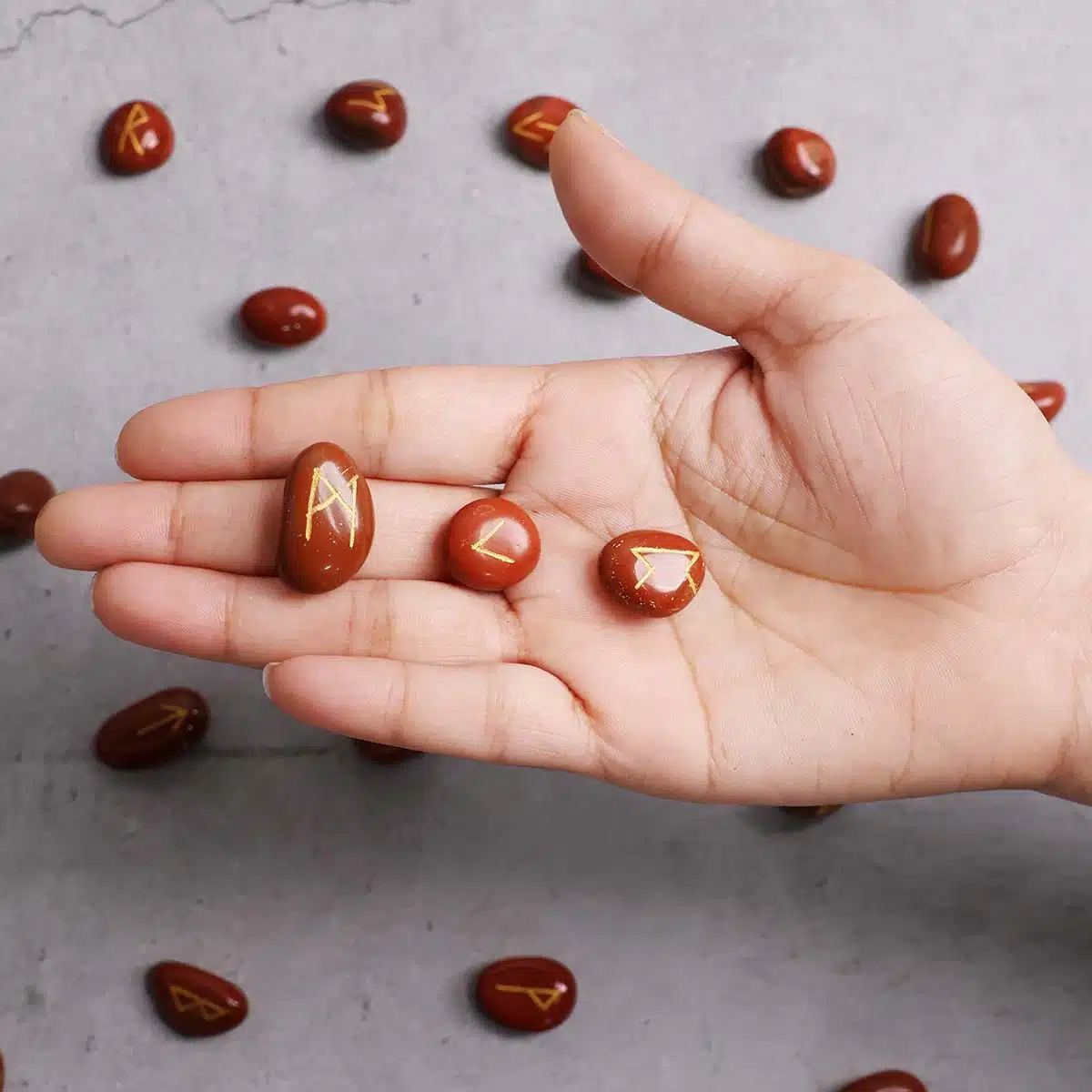 Shubhanjali-Red Jasper Runes Set_1 Red Jasper Crystal Runes Set