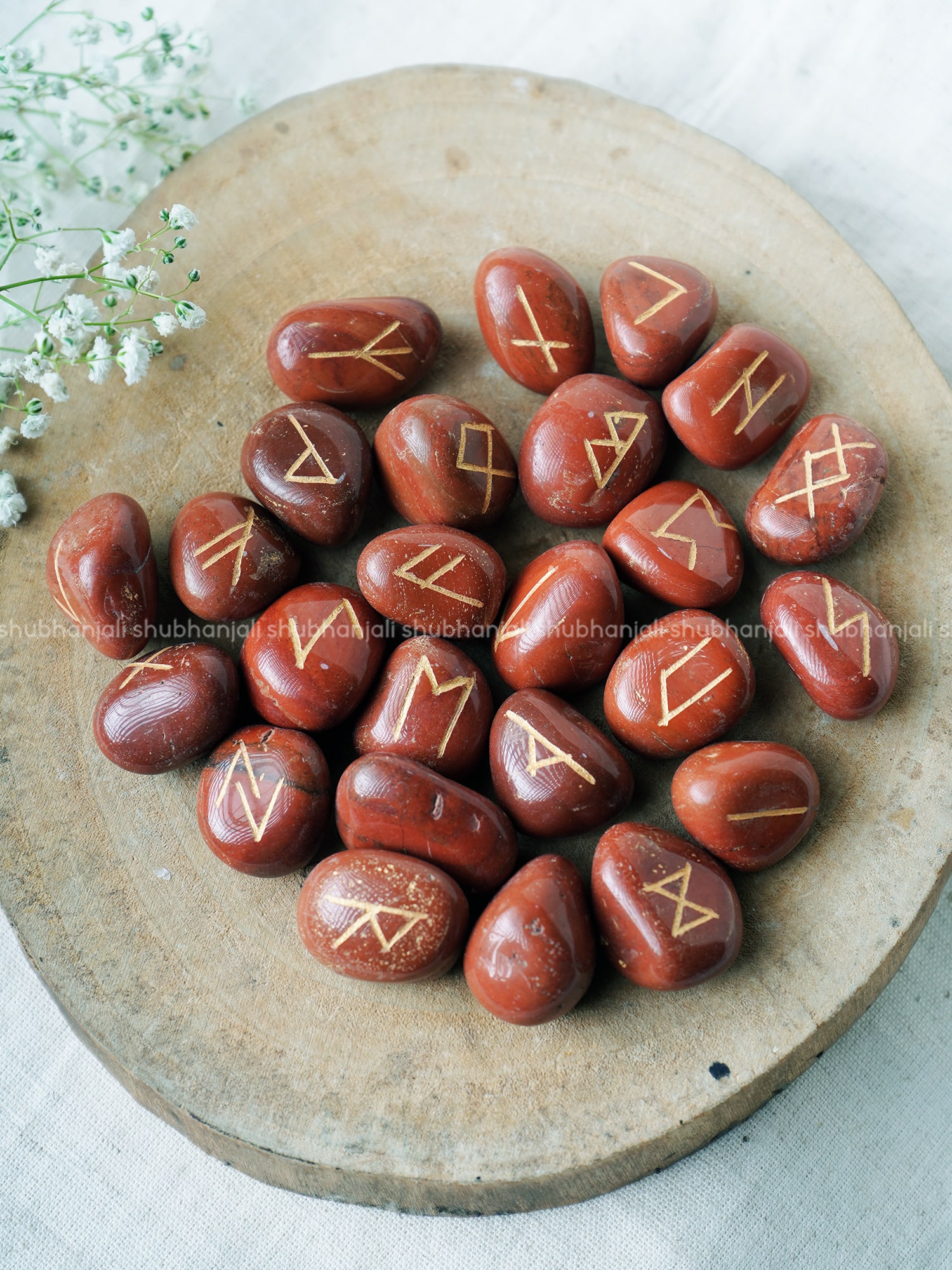 Crystal Runes | Buy Online Natural Red Jasper Crystal Runes - Shubhanjali