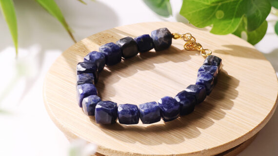 Sodalite Cube Beads Bracelet