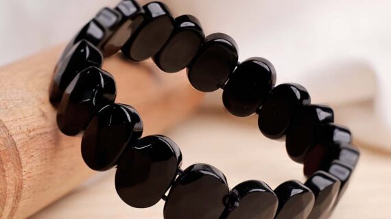 Black Obsidian Oval Faceted Bracelet
