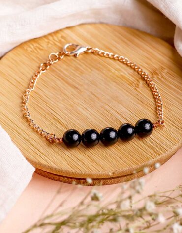black tourmaline five beads bracelet