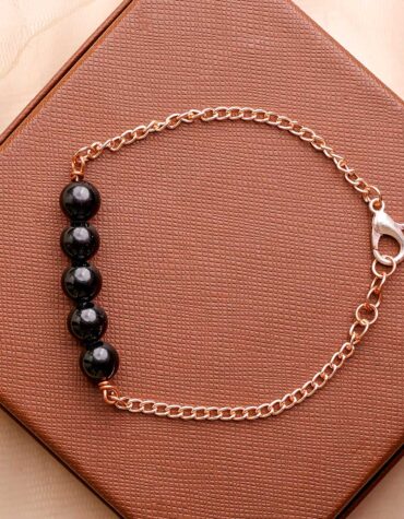 black tourmaline five beads bracelet