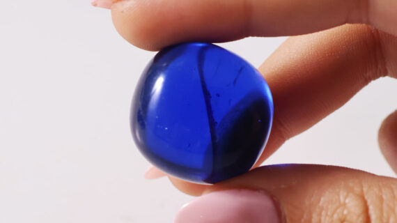 Blue Indigo Obsidian Tumble Stone (Man-Made )