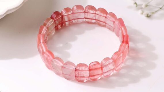 Cherry Quartz Oval Faceted Bracelet