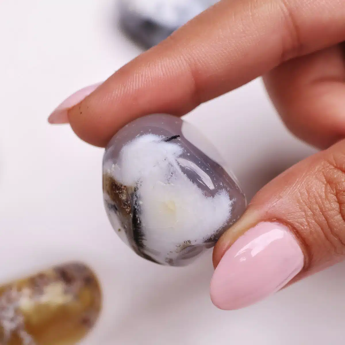 Dendrite Opal Tumble Stone-Shubhanjali (1) Shop Dendrite Opal Crystal Tumble Stone