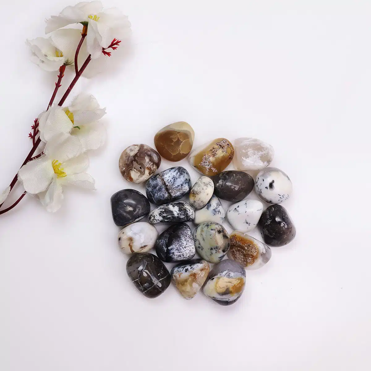 Dendrite Opal Tumble Stone-Shubhanjali (2) Shop Dendrite Opal Crystal Tumble Stone