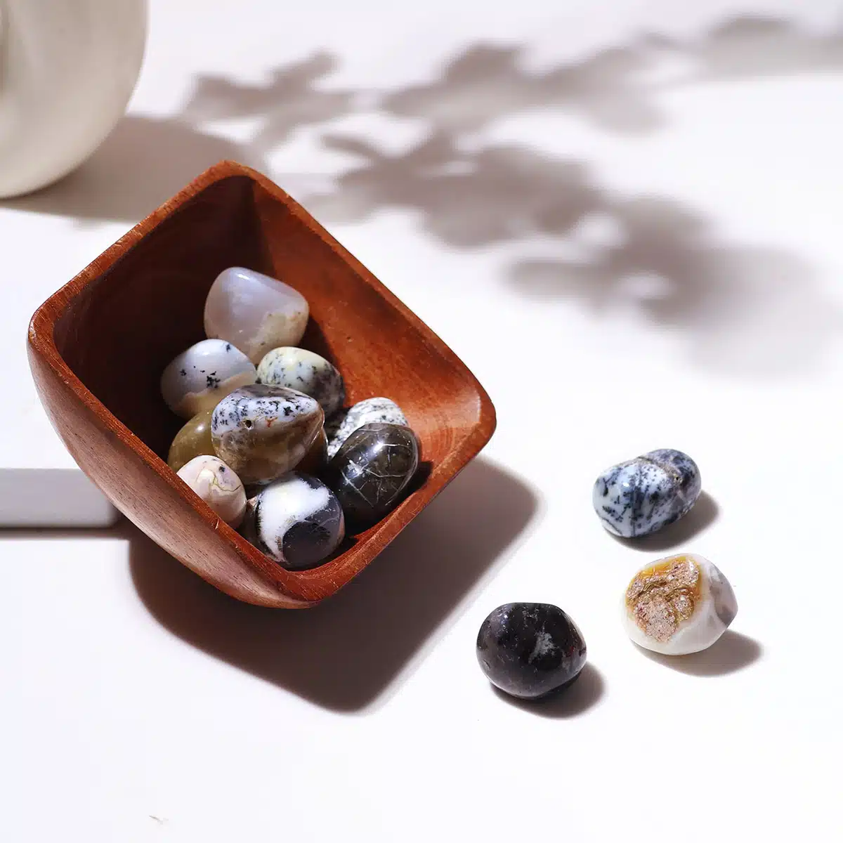 Dendrite Opal Tumble Stone-Shubhanjali (3) Shop Dendrite Opal Crystal Tumble Stone