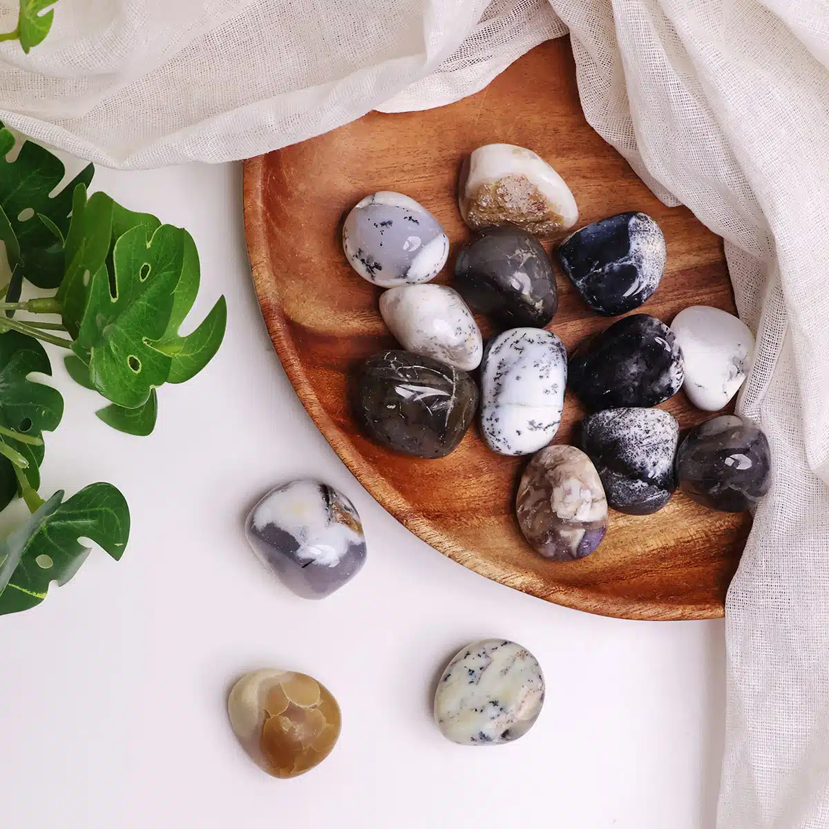 Dendrite Opal Tumble Stone-Shubhanjali (4) Shop Dendrite Opal Crystal Tumble Stone