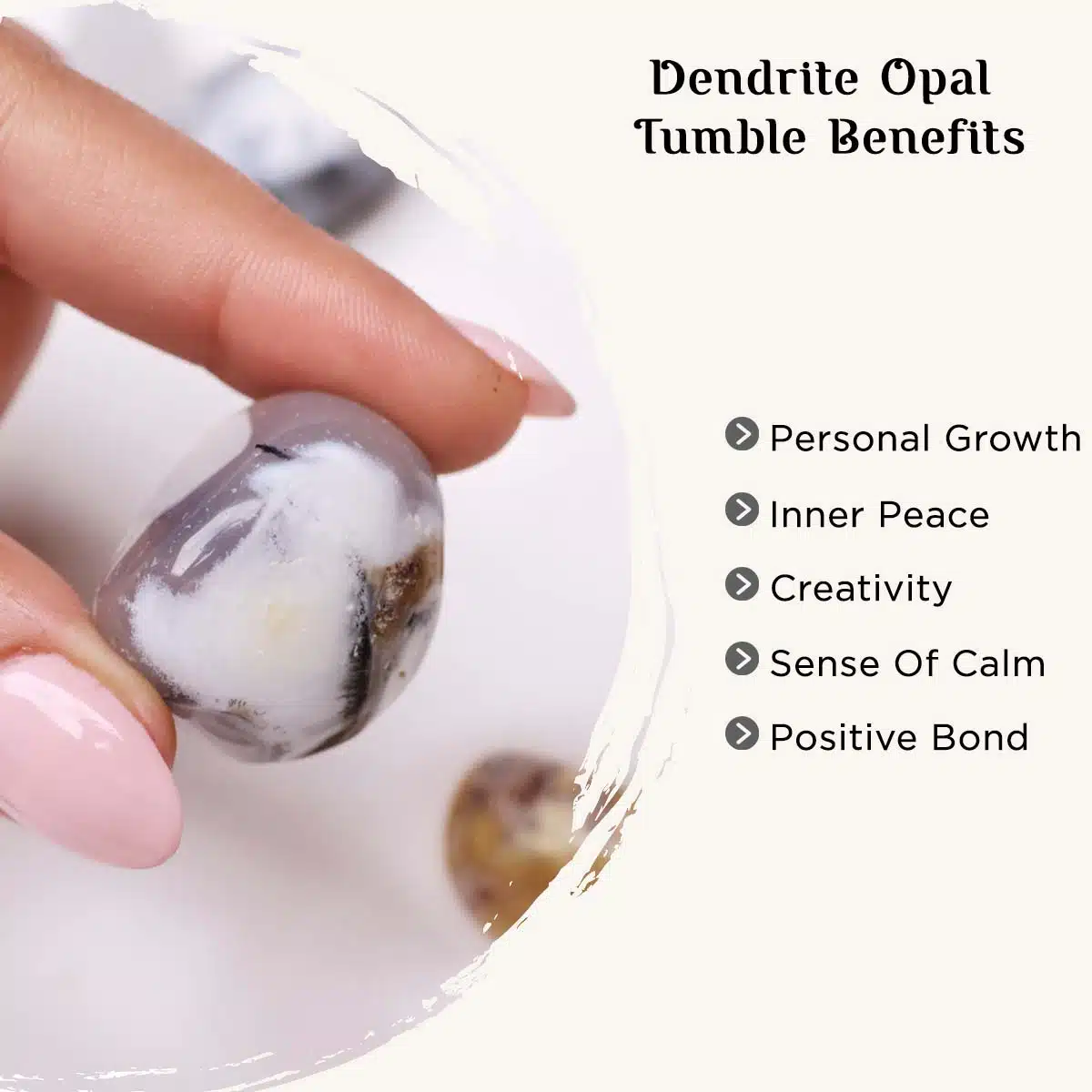 Dendrite Opal Tumble Stone-Shubhanjali Shop Dendrite Opal Crystal Tumble Stone