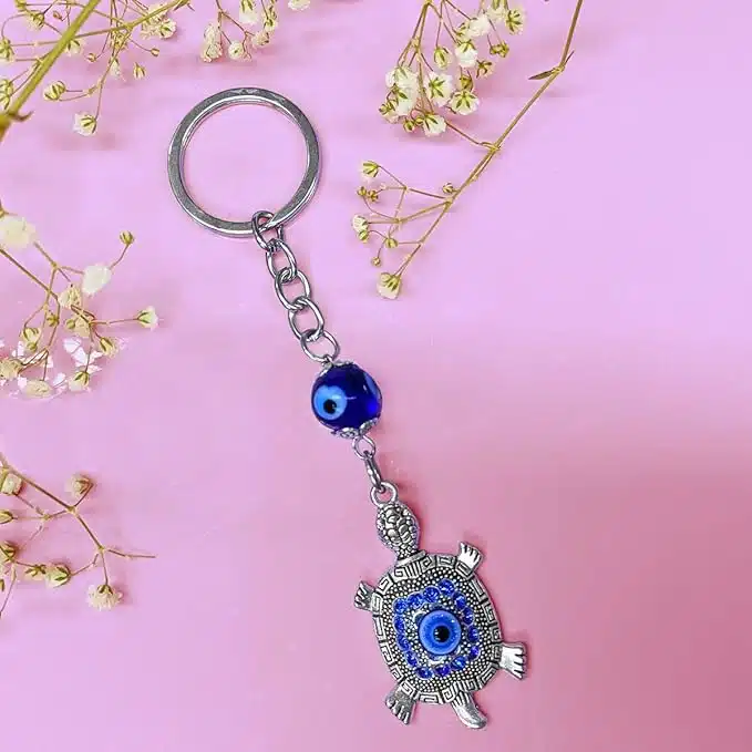Evil Eye With Tortoise Keychain-Shubhanjali (1) Shop Evil Eye With Tortoise Keychain