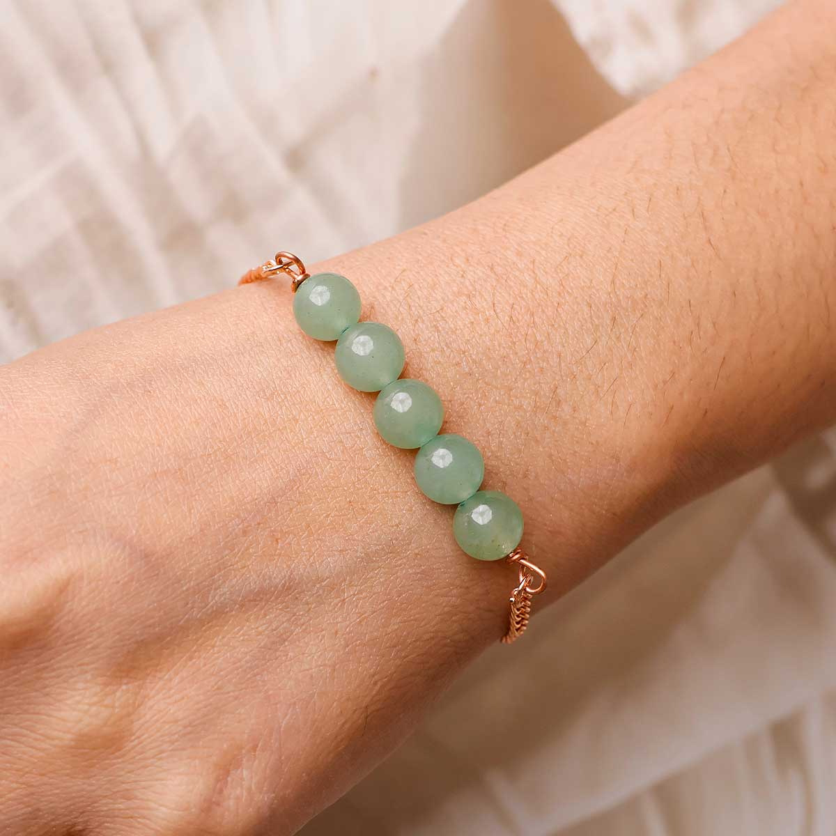 Green Aventurine Five Beads Bracelet-Shbhanjali Store-6 green aventurine five beads bracelet
