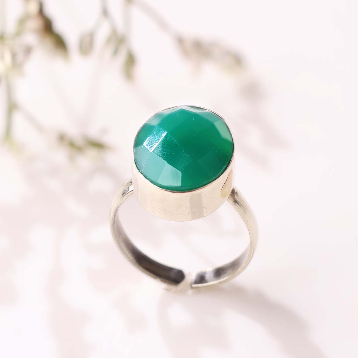 Green Onyx Faceted Ring (2)