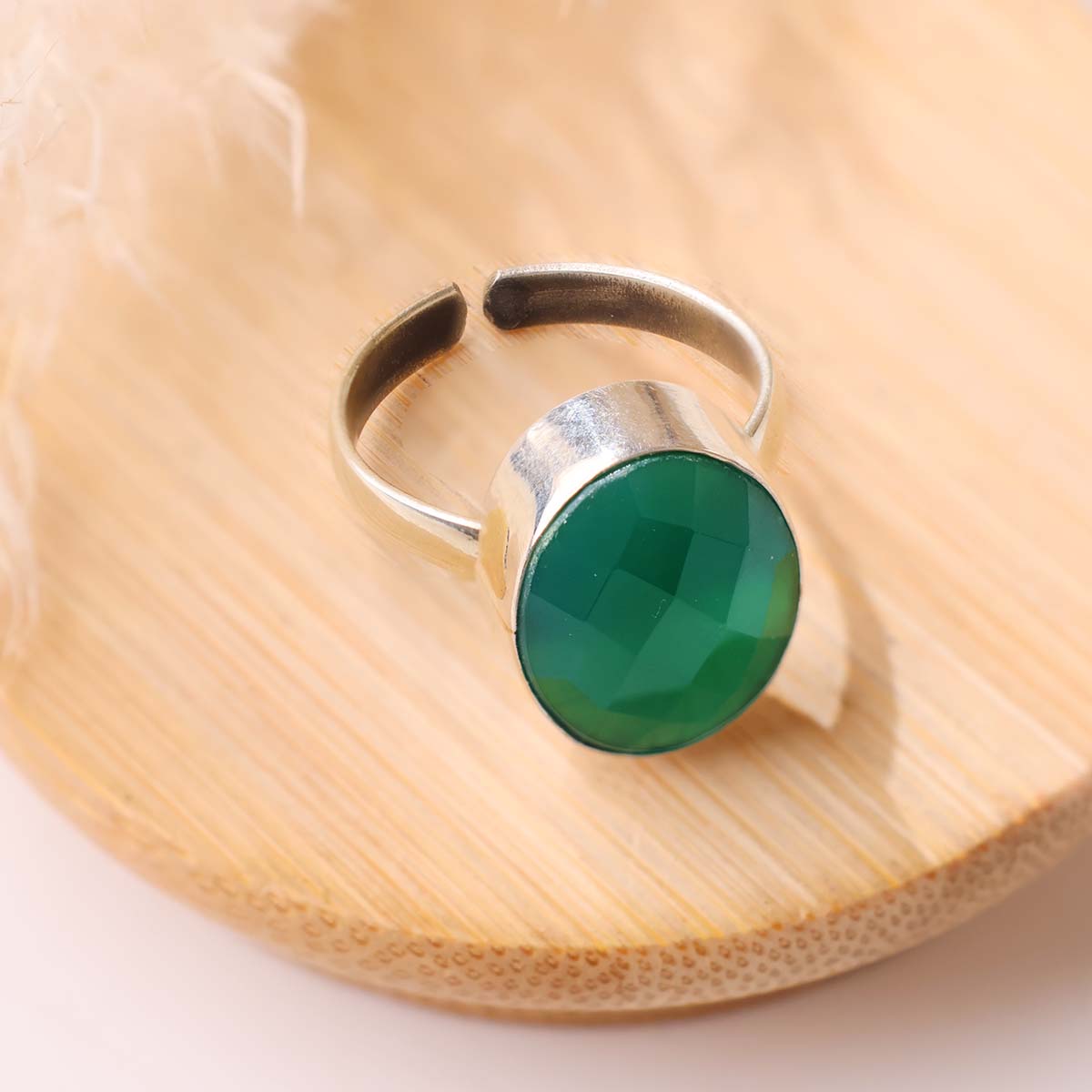 Green Onyx Faceted Ring (3)