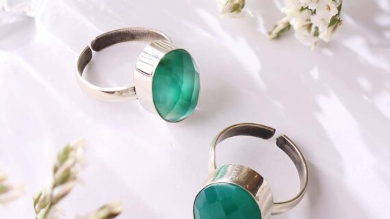 Green Onyx Faceted Ring