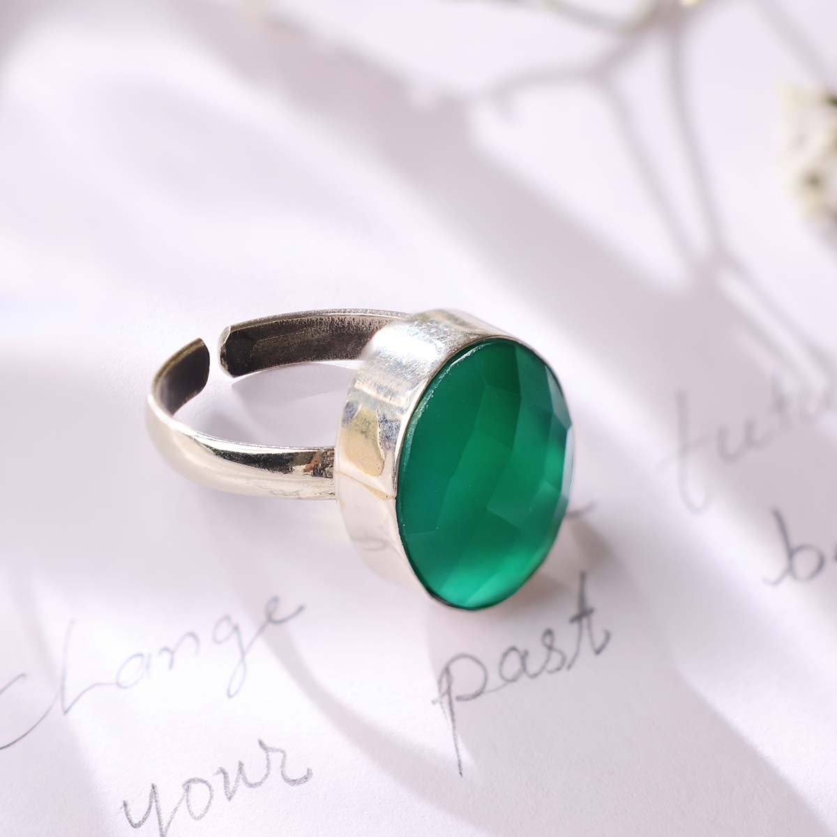 Green Onyx Faceted Ring (5)