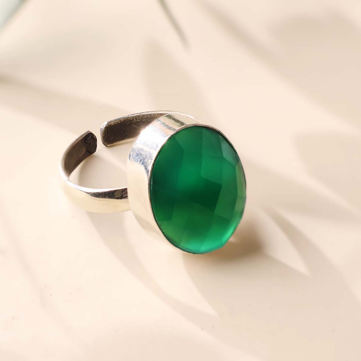 Green Onyx Faceted Ring (6)
