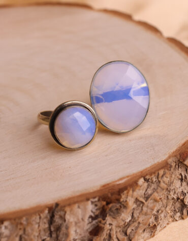 opalite faceted ring (man made)