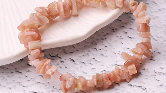 Peach Moonstone Chips Bracelet
