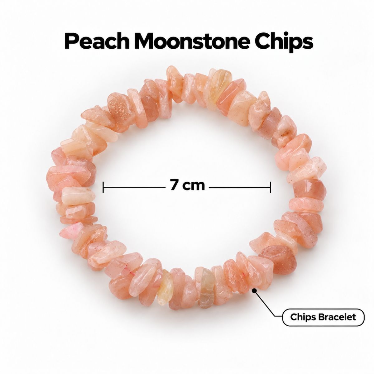 Peach Moonstone Chips Bracelet peach moonstone chips bracelet